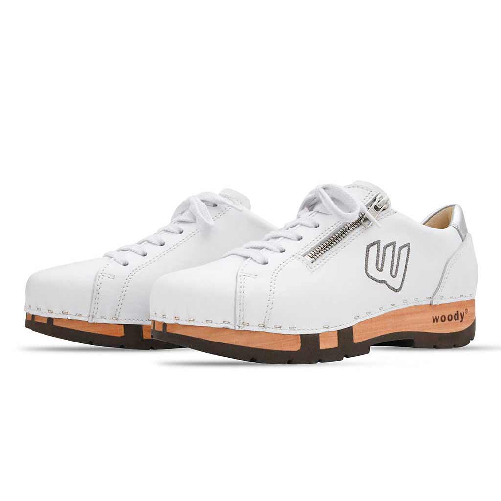 Alisa Damen Clog Sneaker woody® - Weiß